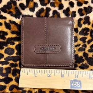 Fossil Dark Brown Leather Money Clip
